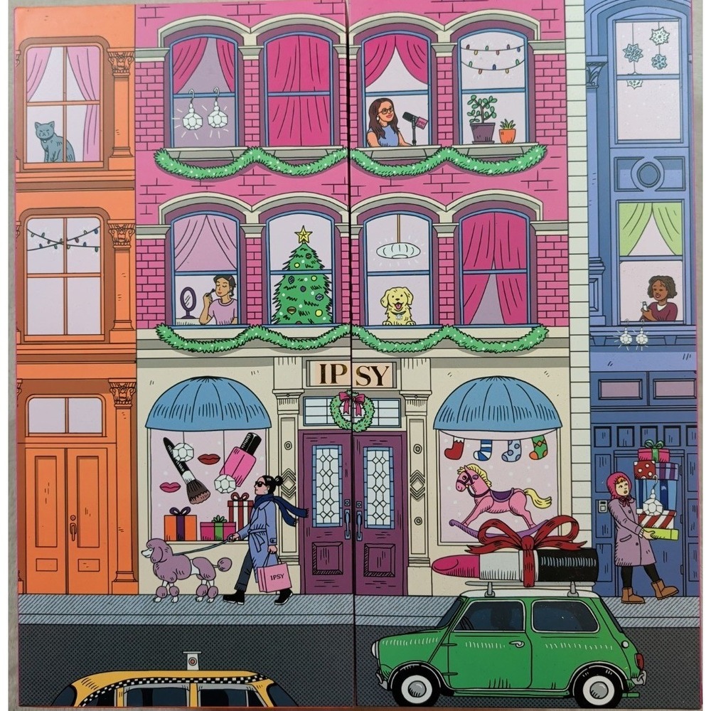 IPSY Holiday Advent Calendar 25 Day Empty Reusable Gift Box NYC Storefront Pink - Picture 2 of 9